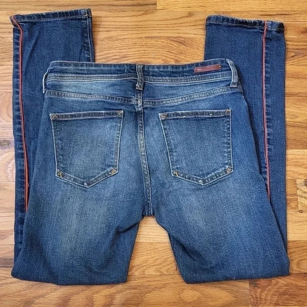 Pilcro and the Letterpress Anthropologie Relaxed Straight Red Stripes Jeans(26) - Picture 3 of 13